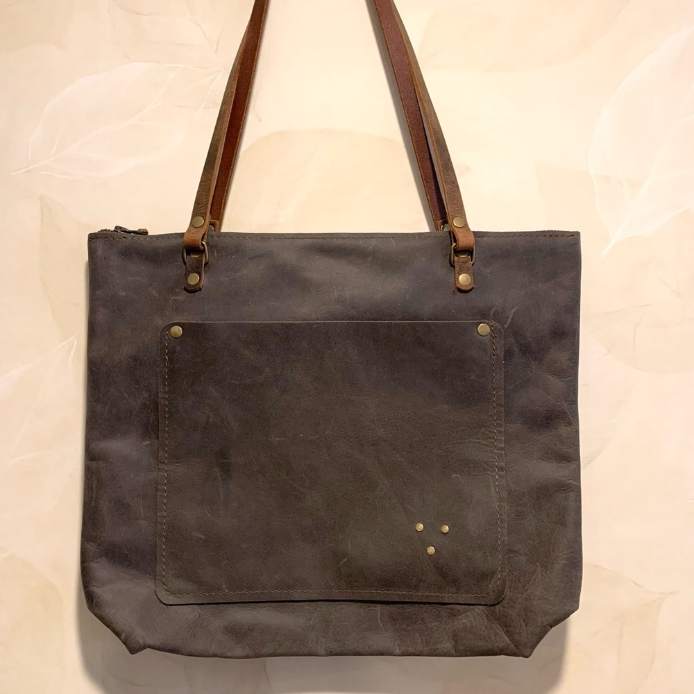 In Blue Handmade Classic Leather Tote Bag